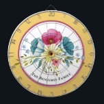 Pastel Flowers Watercolor Family Personalize Dart Board<br><div class="desc">Red Blue Yellow Flowers Watercolor Family Personalize Dart Board makes a beautiful addition to your game decor. Personalize it with your name or family name.</div>