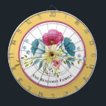 Pastel Flowers Watercolor Family Personalize Dart Board<br><div class="desc">Red Blue Yellow Flowers Watercolor Family Personalize Dart Board makes a beautiful addition to your game decor. Personalize it with your name or family name.</div>