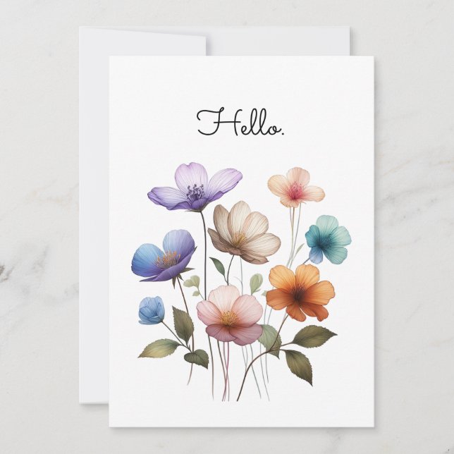 Pastel Flowers Watercolor Illustration Customize  (Front)