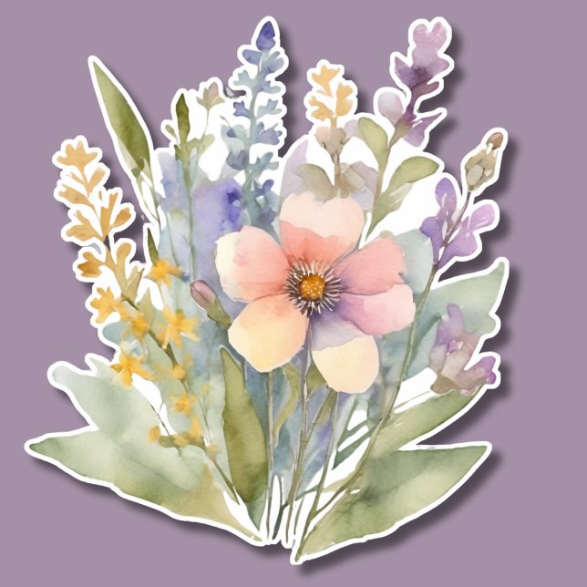 Pastel Flowers Waterproof  Sticker (Creator Uploaded)