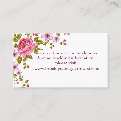 Pastel Flowers Wedding Website Card