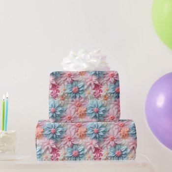 Pastel Flowers Wrapping Paper by MarblesPictures at Zazzle