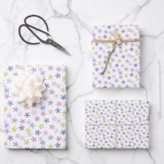 Pastel flowers wrapping paper sheets