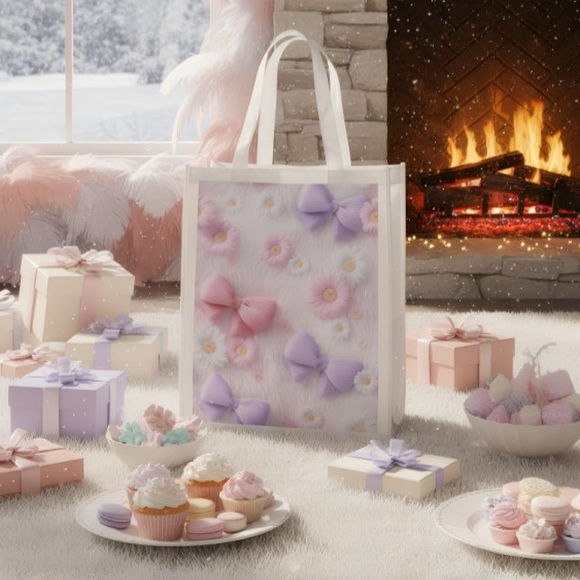 Pastel Fluffy Bows & Flowers Gift Bag (Creator Uploaded)