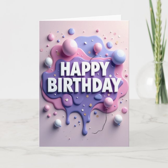 Pastel Fluid Birthday Card (Front)