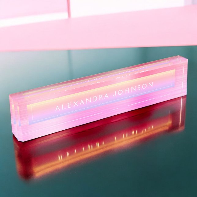 Pastel Foil | Luxury Professional Modern Desk Name Plate (Creator Uploaded)
