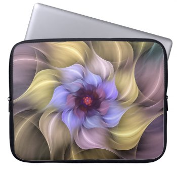 Pastel Fractal Flower Swirling Petals Laptop Sleeve by minx267 at Zazzle