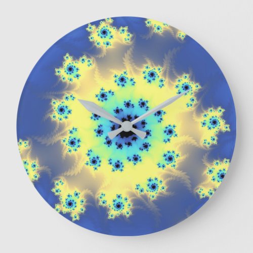 Pastel Fractal Galaxies Multiplication Abstract Large Clock