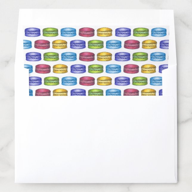 Pastel French Bakery Macaron Cookie Pastry Envelope Liner (In Envelope)
