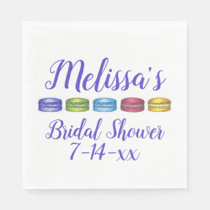 Pastel French Macaron Cookie Pastry Bridal Shower Napkins