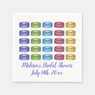 Pastel French Macaron Cookie Pastry Bridal Shower Napkins