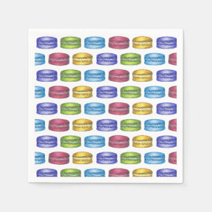 Pastel French Macaron Cookie Pastry Bridal Shower Napkins