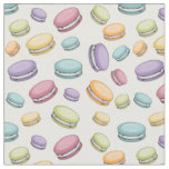 Pastel French Macaron Cookie Pattern Fabric