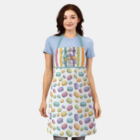 Pastel French Macaron Cookie Pattern Monogram