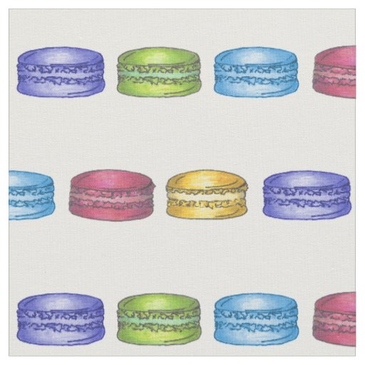 Pastel French Macaron Cookies Bakery Pastry Chef Fabric