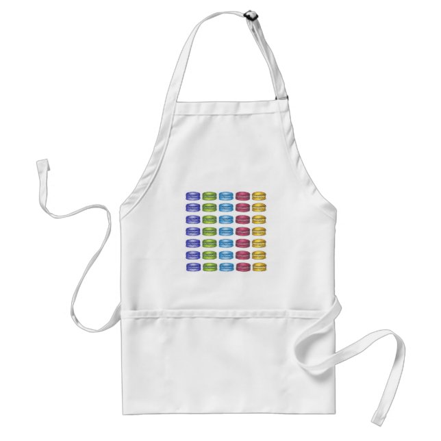 Pastel French Macaron Cookies Bakery Pastry Shop Adult Apron (Front)