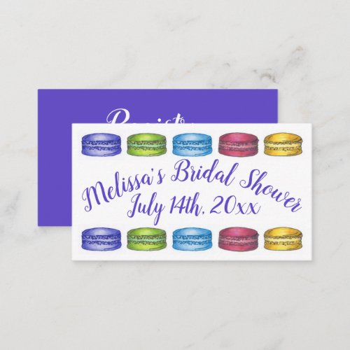 Pastel French Macaron Cookies Bridal Shower Party Enclosure Card