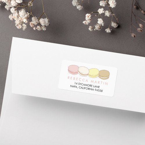 Pastel French Macarons Return Address Label