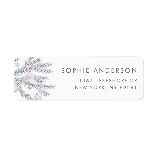 Pastel Frosted Pine Needles Label (Front)