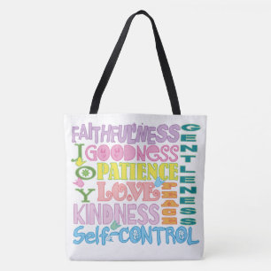 Pastel Fruit of the Holy Spirit Christian Tote Bag