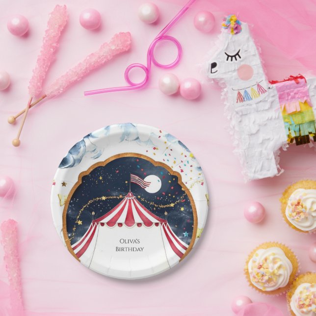 Pastel Fun Circus Birthday Paper Plates (Party)