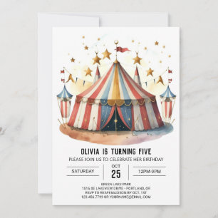 Pastel Fun Festival Circus Birthday Invitation