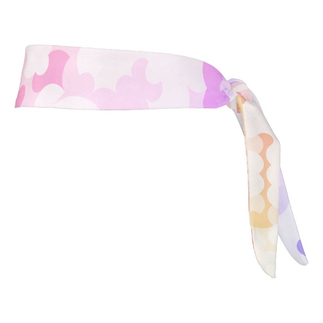 Pastel Funky Eclectic Boho Abstract Cloudy Sunset Tie Headband (Rotate 90)