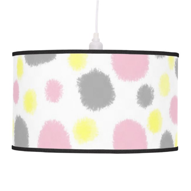 Pastel Fuzzy Polka Dots Pattern Hanging Lamp