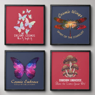 Pastel Galaxy Butterflies Dreamy Aesthetic Peel And Stick Photo Tile