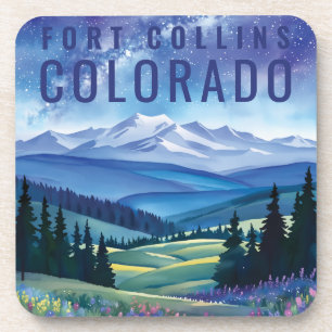 Pastel Galaxy Mountain Landscape Tourist Travel Beverage Coaster