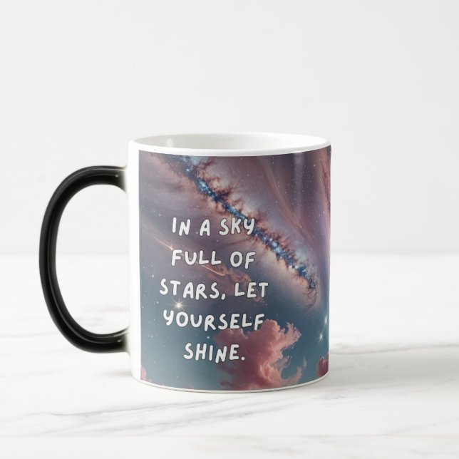 Pastel Galaxy Stars Magic Mug – Shine Bright (Left)