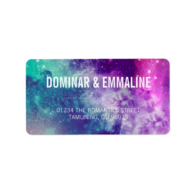 Pastel Galaxy Wedding Address Labels (Front)