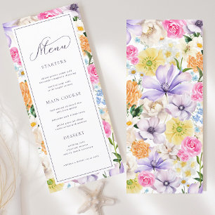 Pastel Garden Bloom Spring Wedding Menu