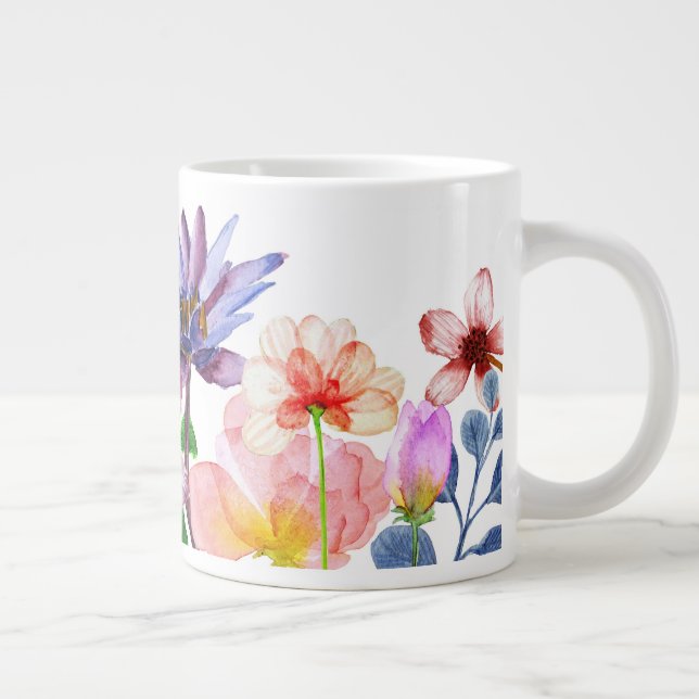 Pastel Garden Blooms Giant Coffee Mug (Right)