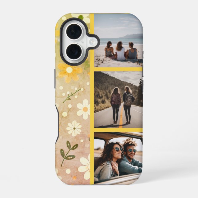 Pastel Garden Delight Photo Collage iPhone Case (Back)