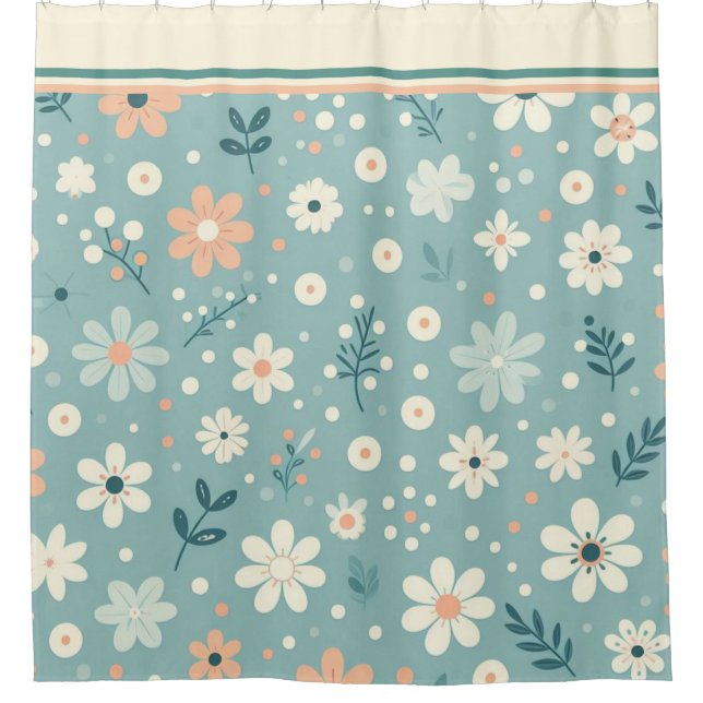 Pastel Garden Delight Shower Curtain (Front)