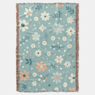 Pastel Garden Delight Throw Blanket