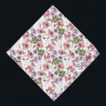 Pastel Garden Floral Pattern Personalized Pet Name Bandana<br><div class="desc">A pretty floral pattern,  personalized with your pet's name. Decorated with girly pink and purple pastel watercolors,  this bandana will look stunning on your pet! Treat yourself to a matching "Mom and Me" scarf with your own name.</div>