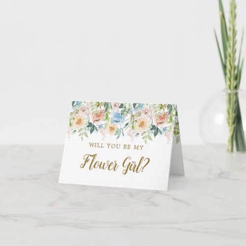 Pastel Garden Floral Will You Be My Flower Girl Invitation