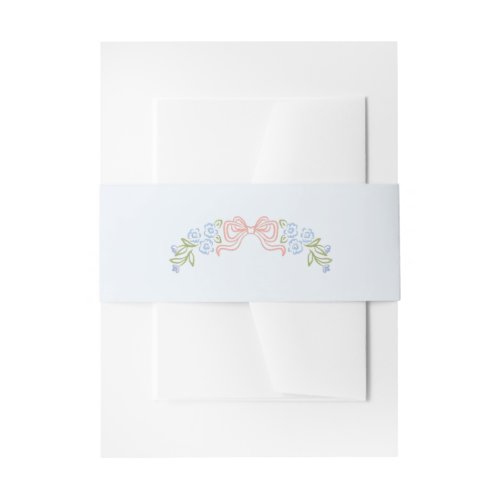 Pastel Garden Ribbon Floral Invitation Belly Band