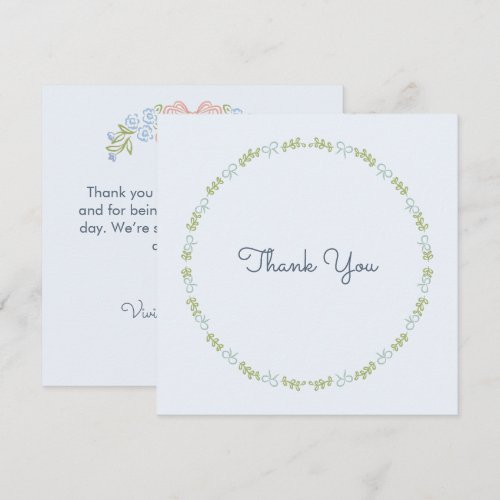 Pastel Garden Ribbon Wedding Thank You Card