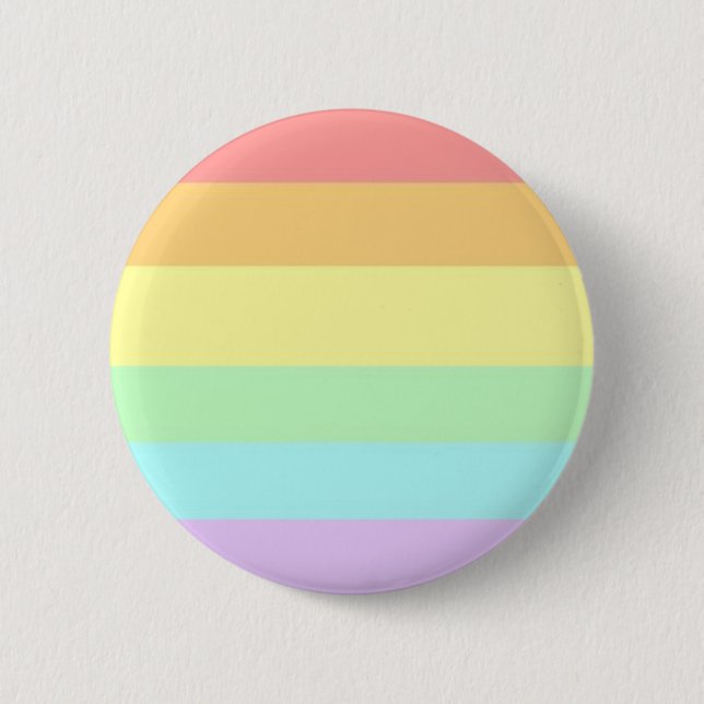 Pastel Gay LGBT Pride Month Flag Button (Front)