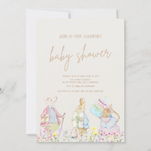 Pastel Gender Neutral Peter the Rabbit Baby Shower Invitation