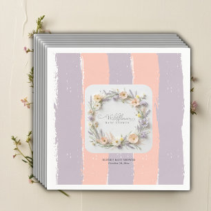 Pastel Gender Neutral Wildflower Baby Shower Napkins