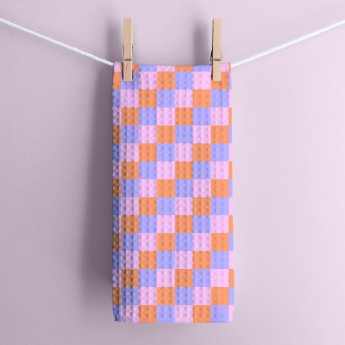 Pastel Geometric Checkerboard  Kitchen Towel