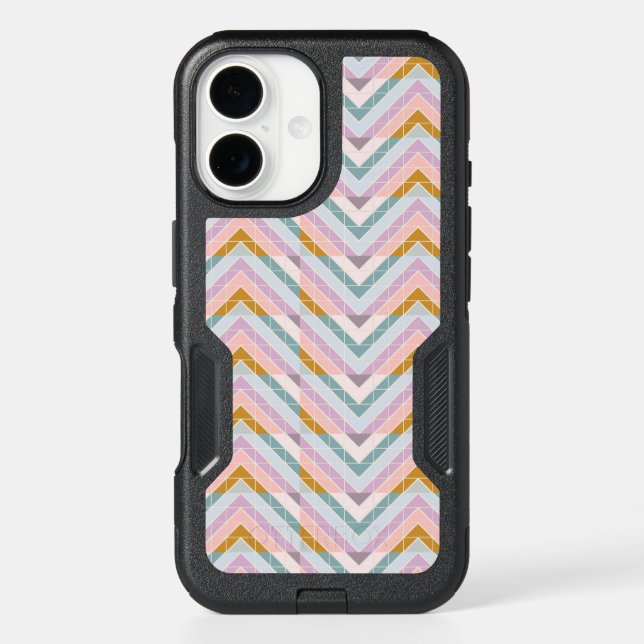 Pastel Geometric Chevron Retro Pink Light Blue Otterbox iPhone Case (Back)