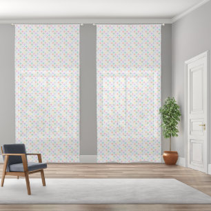 Pastel Geometric Circles and Diamond Pattern Sheer Curtains