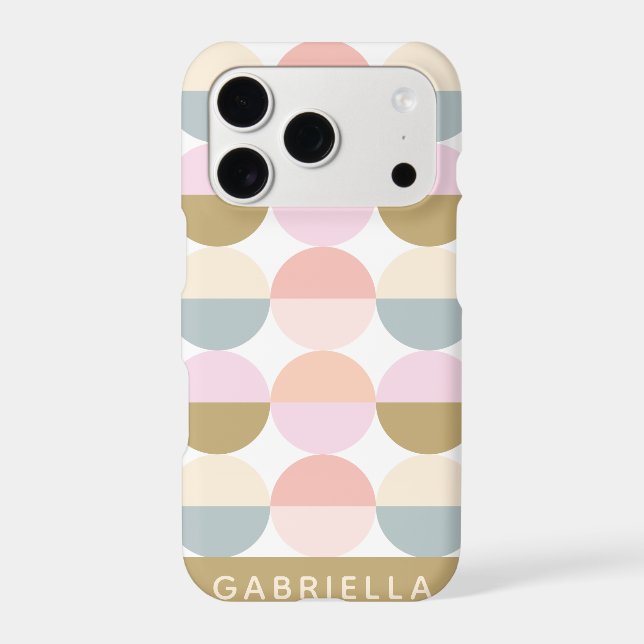 Pastel Geometric Circles Pattern Personalized Iphone Case (Back)