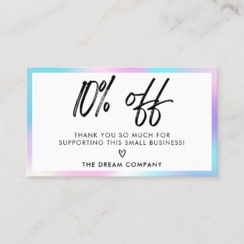 Pastel Geometric Discount Thank You Business Card by TwoTravelledTeens at Zazzle