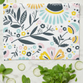 Pastel Geometric Floral Kitchen Towel (Folded)